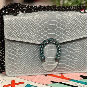 Light Blue Genuine Leather